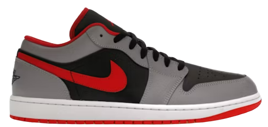 Nike Air Jordan 1 Low AJ1 Black Light Smoke Grey Gym Red