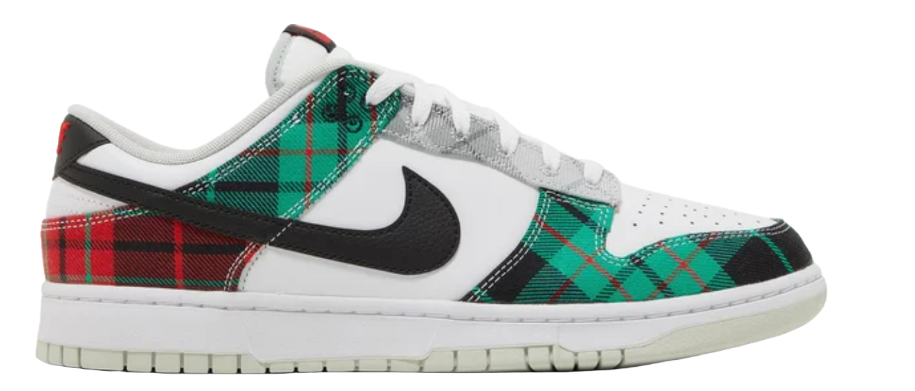 Nike Dunk Low Retro PRM Tartan Plaid White Black