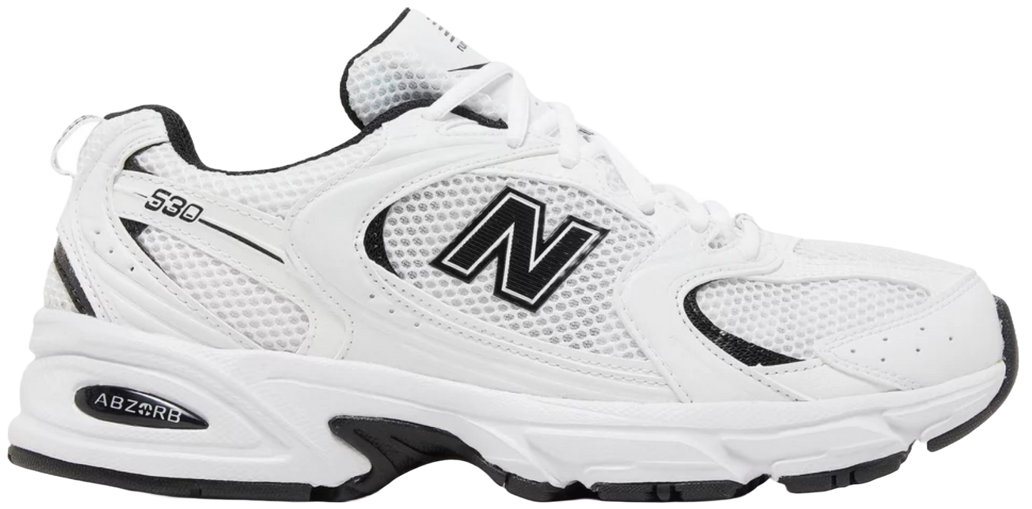 New Balance 530  white and black