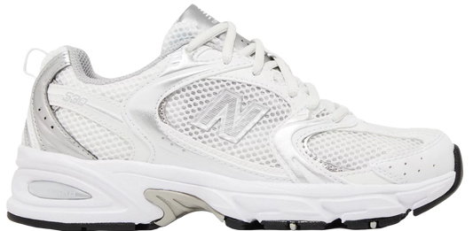 New Balance 530 trainers in white and silver