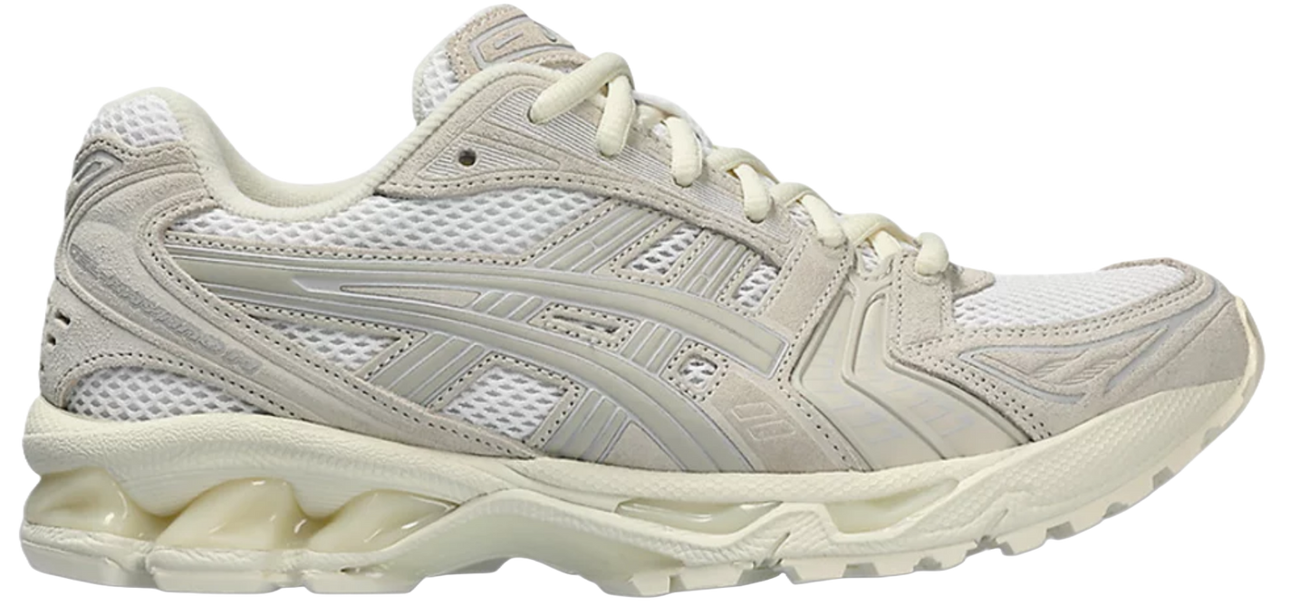 Asics Gel-Kayano 14 trainers in white and smoke grey